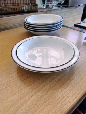 Thomas Germany set of 5 porcelain soup plates, vintage mid century
