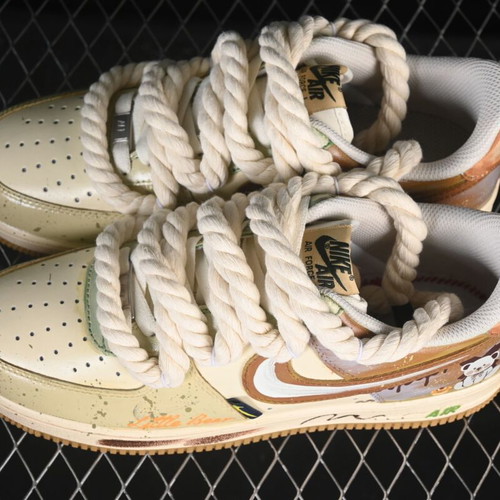 Nike Air Force 1 Milk Coffee Bear new hand-painted sneakers