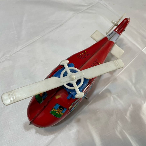 Firefighting helicopter used tin toy Korean made
