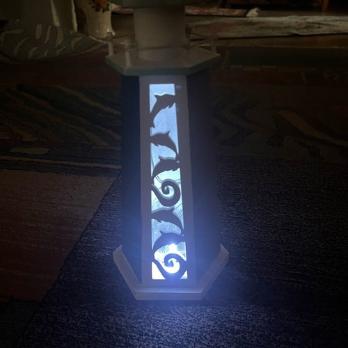 Lighthouse-shaped decorative lamp used