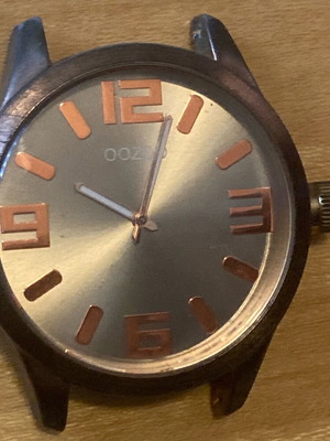 Oozoo watch used, metallic brown with rose gold case without strap