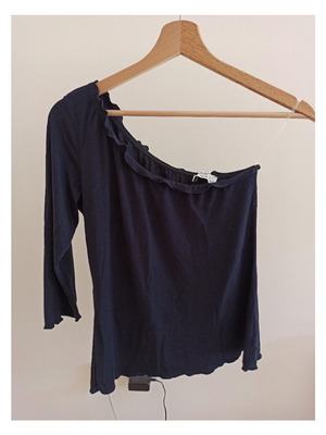 Тениска с един рамо употребявана, синя, размер S