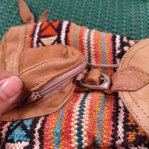 Mini Boho Tribal Leather Backpack