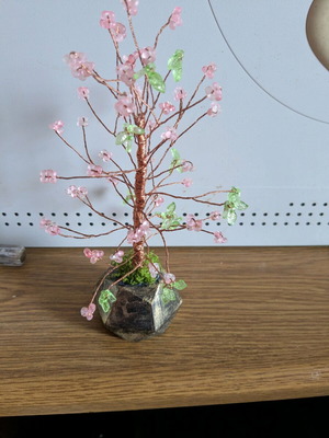 Handmade tree new with painted plaster base
