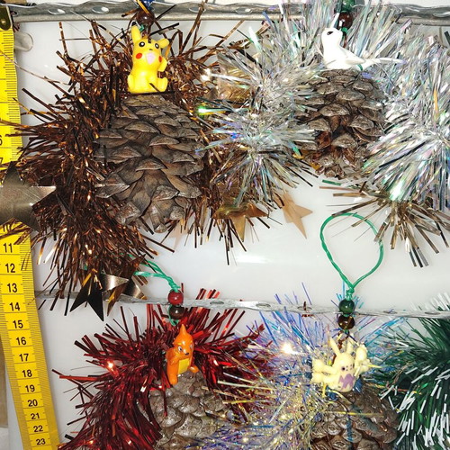 Pinecone Christmas ornaments new, set of 12 with unique decorations
