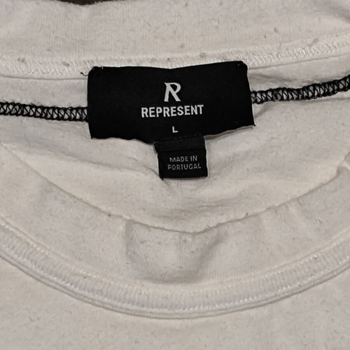 Represent MH T-Shirt V2 Ash White Size L Oversized