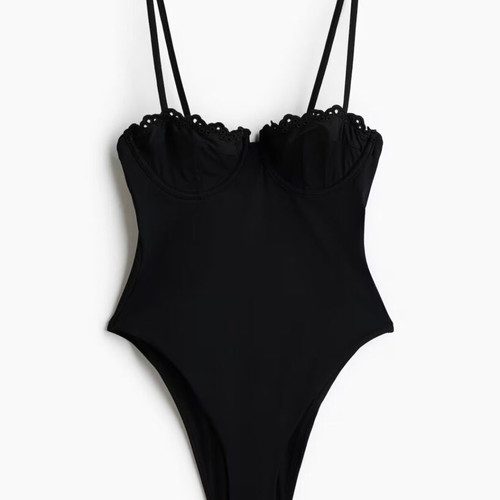 H&M elegant one-piece swimsuit new, size M, black