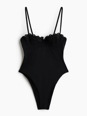 H&M elegant one-piece swimsuit new, size M, black