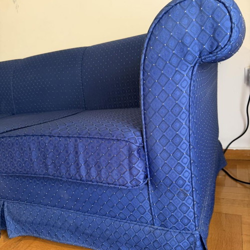Sofa set used, blue, two-seater and three-seater