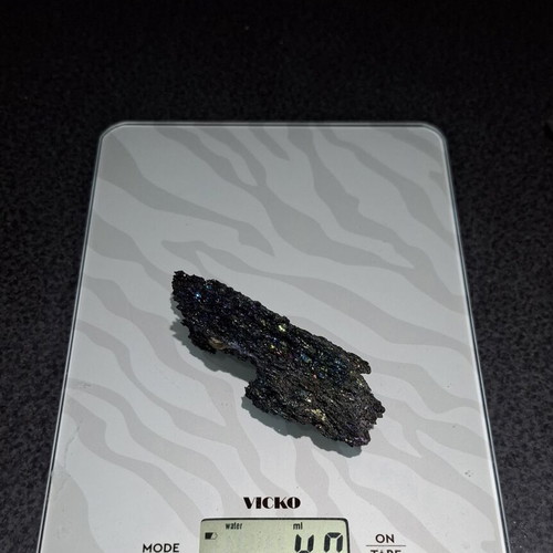 Iridescent Carborundum Crystal 11cm with Handmade Copper Base like new