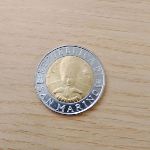 500 Lira San Marino coin used, 1996