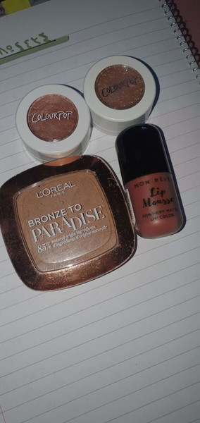 Σετ L'Oreal bronzer ColourPop single eyeshadow Mon Reve lipstick