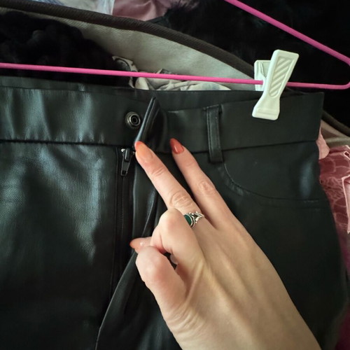 Black leather pants Zara like new, slim fit