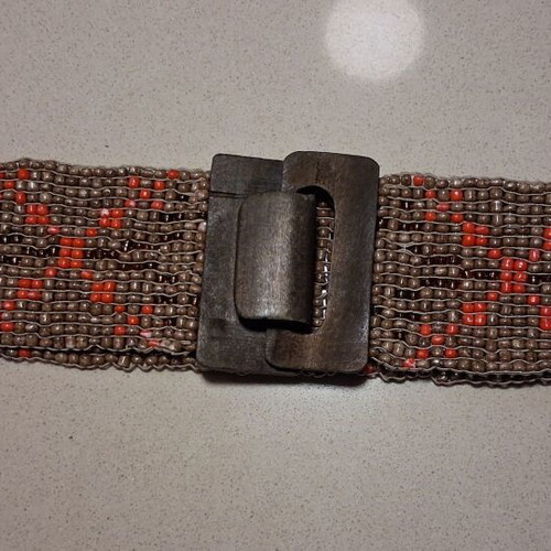Handmade elastic beaded belt, boho style