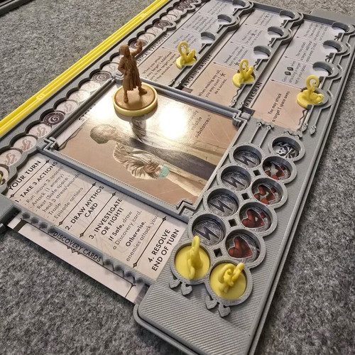 Cthulu Death May Die player dashboard 3D printed new, set of 5 gray with colorful card holders