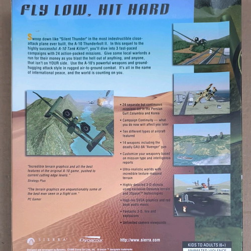Silent Thunder A-10 Tank Killer II PC CD-ROM like new