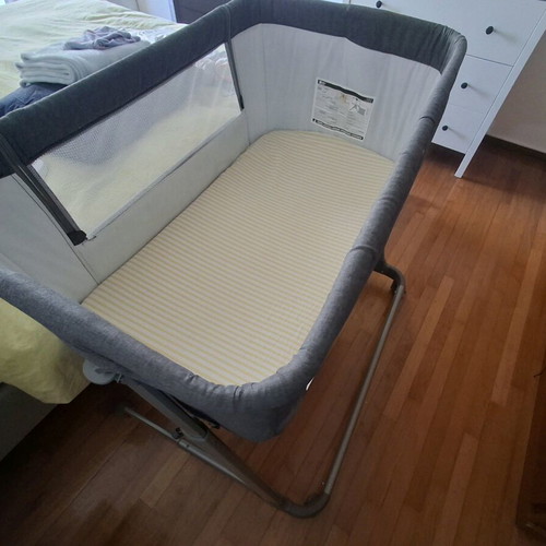 Baby cot with wheels refurbished, gift 4 sheets NEF-NEF