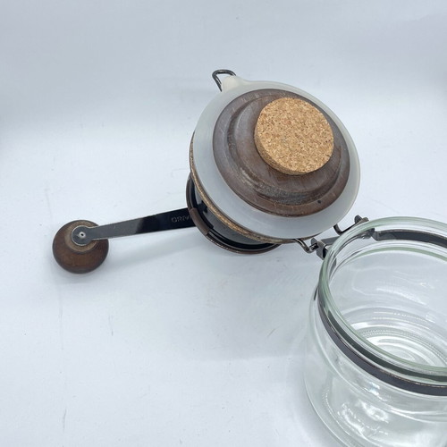 Hario manual coffee grinder like new with storage container