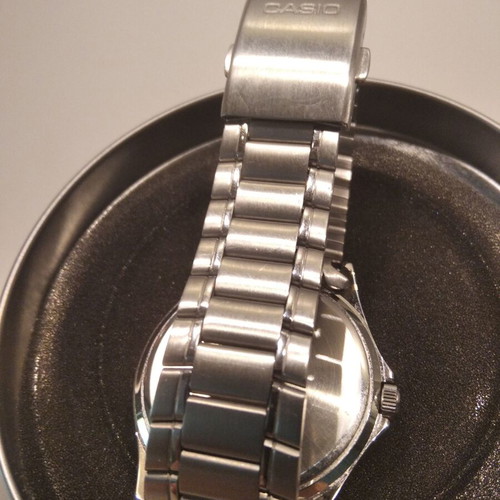 Casio Quartz Watch with Day Date, New, Black and Silver