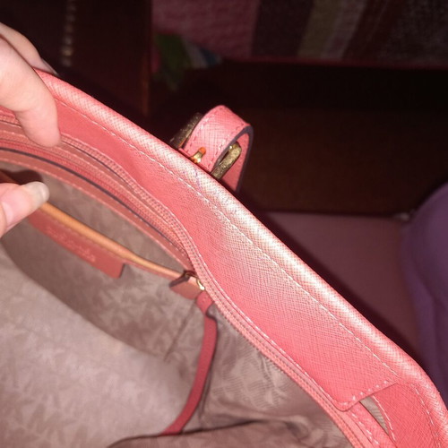 Michael Kors tote bag used, salmon pink shoulder bag