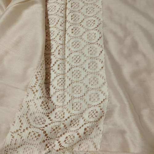 Beige window curtain with lace, like new, 88x130 cm, 2 panels
