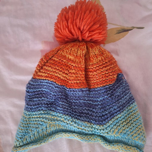 Children's winter hat with lining, colorful