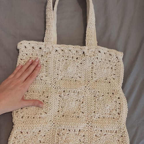 Pull & Bear crochet shoulder bag beige like new boho chic