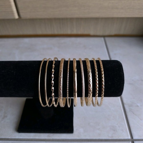Women's bracelets new, pack of 10, gold color