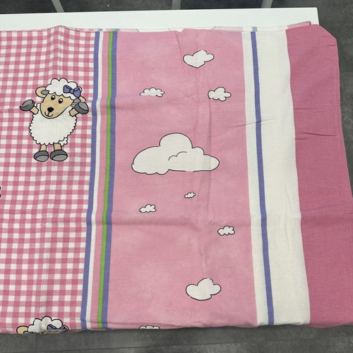 Flannel cotton duvet cover 130x200cm, pink for girl