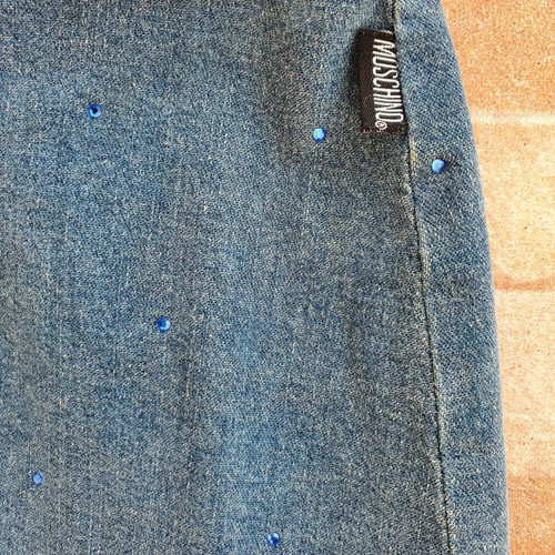 Denim skirt with blue stones Moschino