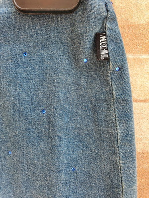 Φούστα denim Moschino με μπλε πετραδάκια σαν καινούργια