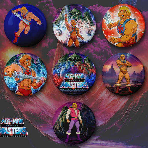 He-Man and the Masters of the Universe pin set new, 7 pieces, 3 cm