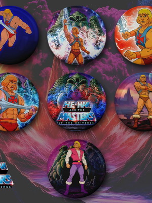 Σετ 7 καινούργιες κονκάρδες He-Man and the Masters of the Universe, 3 εκ.