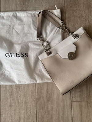 Guess shoulder bag used, white and beige