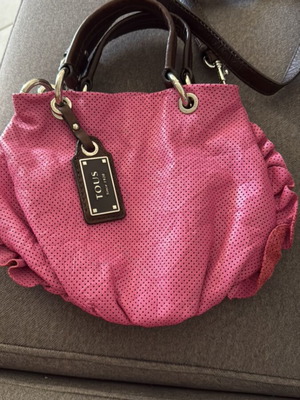 Tous small handbag with two handles and long strap, pink, new