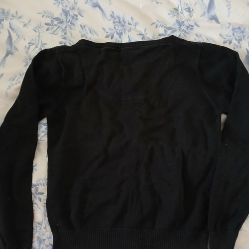 Angelababy small black cardigan used with minor fabric discoloration