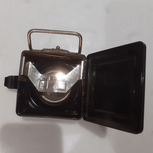 Artas square flashlight 1950's used, black with wear