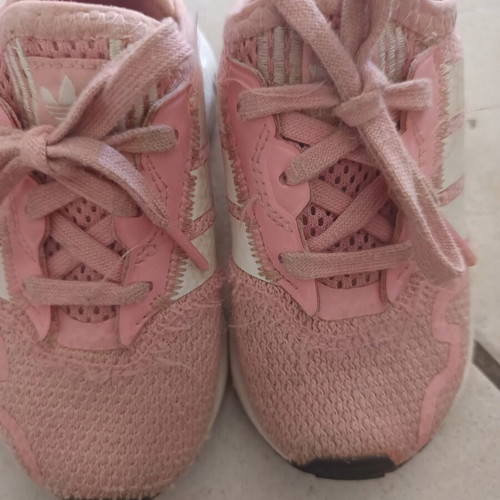 Adidas pink athletic shoes size 23 used for girls