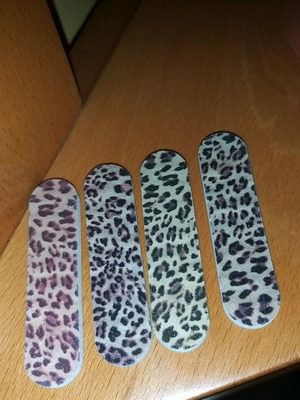 Mini leopard nail files pack of 4 new