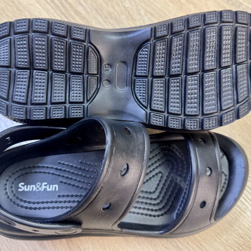 Sun & Fun Anatomical Sandals Size 38 New Black