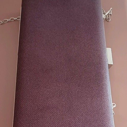 Women's Clutch Crossbody Bag used, purple with chain