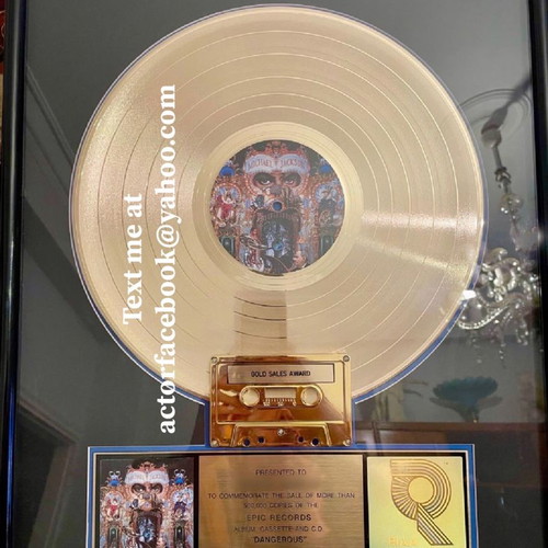 Michael Jackson Dangerous RIAA Gold Sales Award like new