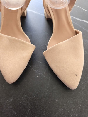Call It Spring beige faux suede pumps with ankle strap, size 39