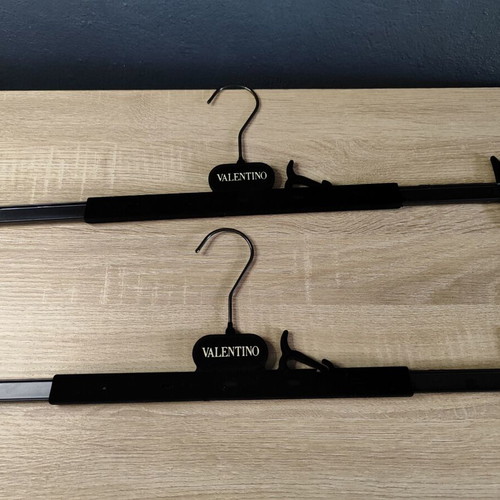 Valentino Clothes Hangers used, set of 9, black velvet