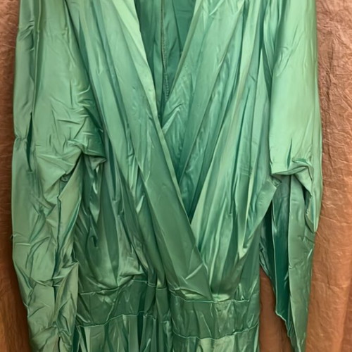 Marilu satin tunic used, green, size M