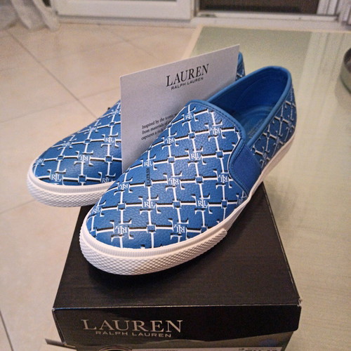 Ralph Lauren women's shoes blue leather new size 40