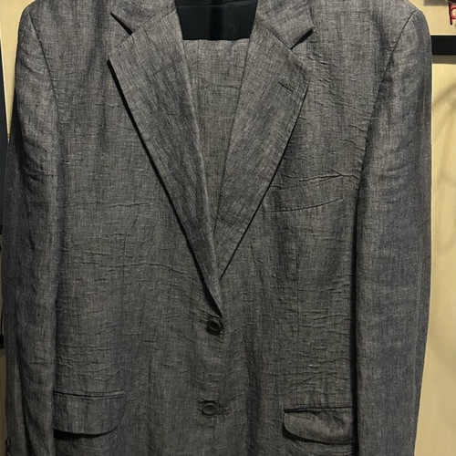 Linen suit New Company gray, new, slim fit trousers
