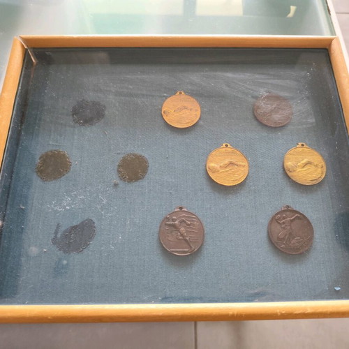 Bulgarian medals used, framed, pack of 15