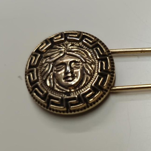 Al'Oro classic old safety pin used, black and gray