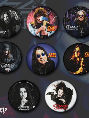 Ozzy Osbourne pin set new, 8 different designs 3 cm